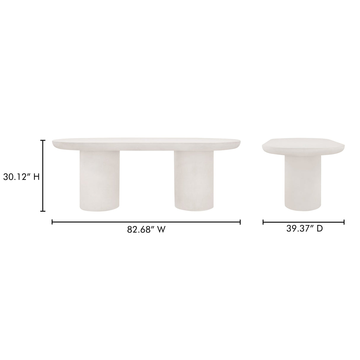 Rocca Cream Dining Table by Moe's Home at Eve Furniture