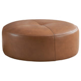 Rochelin Tan Leather Ottoman by Ashcroft Imports at Eve Furniture