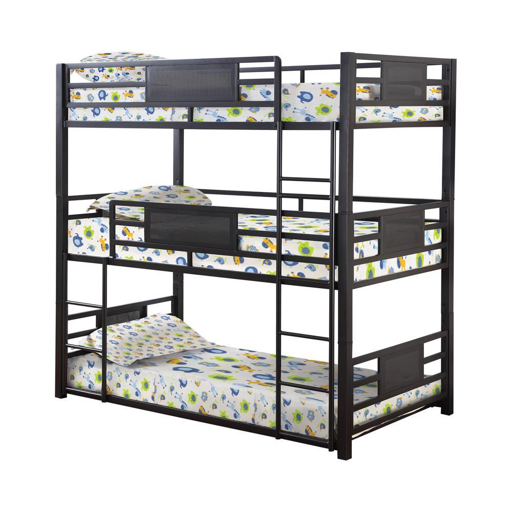 Rogen Dark Bronze Twin Triple Bunk Bed by Coaster at Eve Furniture
