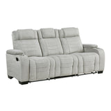 Ronan Light Gray Double Reclining Sofa by Homelegance at Eve Furniture