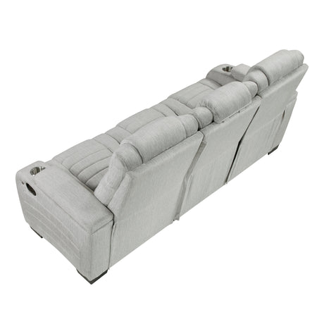 Ronan Light Gray Double Reclining Sofa by Homelegance at Eve Furniture