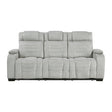 Ronan Light Gray Double Reclining Sofa by Homelegance at Eve Furniture