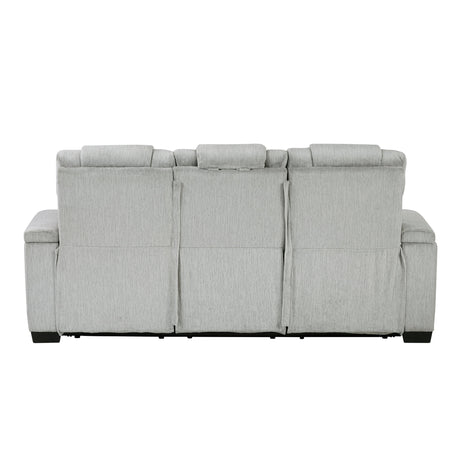 Ronan Light Gray Double Reclining Sofa by Homelegance at Eve Furniture
