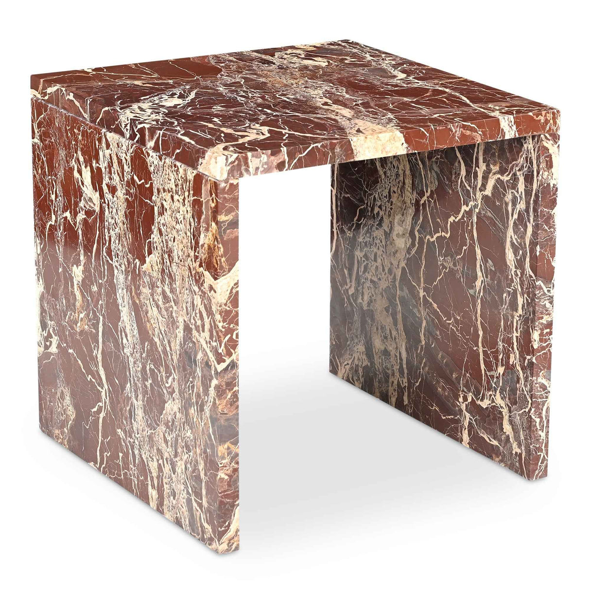 Rosa Rosso Levanto Marble Accent Table by Moe's Home at Eve Furniture