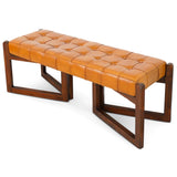 Riley Tan Leather Bench by Ashcroft Imports at Eve Furniture