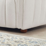 April Mid Century Modern Luxury Tight Back Beige Boucle Couch by Ashcroft Imports at Eve Furniture