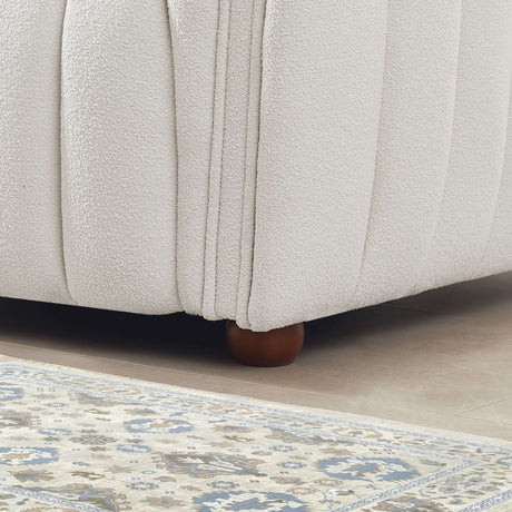 April Mid Century Modern Luxury Tight Back Beige Boucle Couch by Ashcroft Imports at Eve Furniture