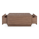 Round Walnut Brown Off Coffee Table by Moe's Home at Eve Furniture