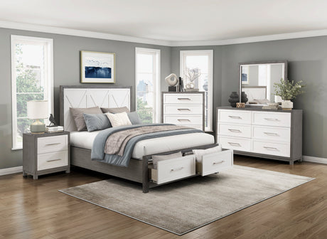 Rowan Two-tone King Storage Platform Bed by Homelegance at Eve Furniture