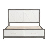 Rowan Two-tone King Storage Platform Bed by Homelegance at Eve Furniture