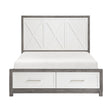 Rowan Two-tone Queen Storage Platform Bed by Homelegance at Eve Furniture