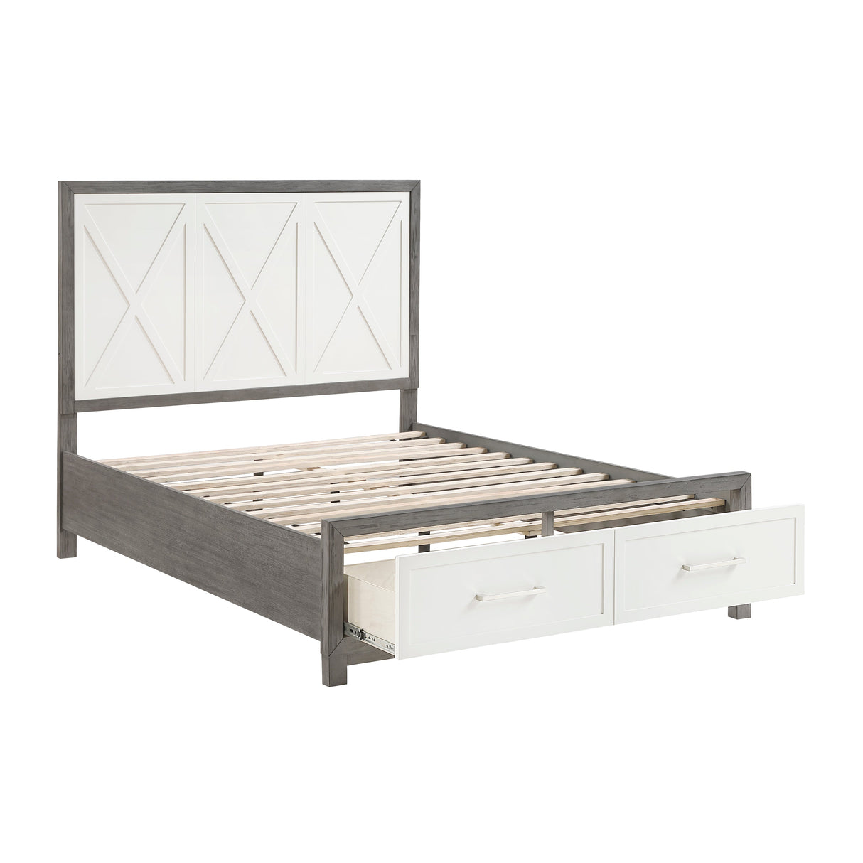 Rowan Two-tone Queen Storage Platform Bed by Homelegance at Eve Furniture