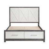 Rowan Two-tone Queen Storage Platform Bed by Homelegance at Eve Furniture