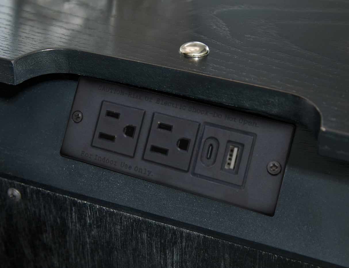 Rowanbeck Gray/Black Upholstered Panel Bedroom Set by Ashley at Eve Furniture