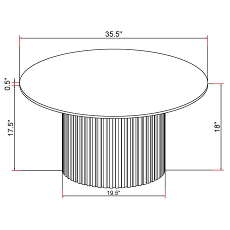 Rowena White Round Faux Marble Top Coffee Table by Coaster at Eve Furniture