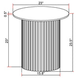 Rowena White Round Faux Marble Top End Table by Coaster at Eve Furniture