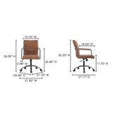 Roy Brown Leather Office Chair by Moe's Home at Eve Furniture