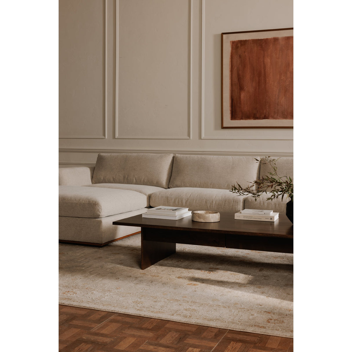 Rue Flecked Grey Slipper Chair by Moe's Home at Eve Furniture