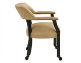 Rylie Captains Chair, Black Finish with Sand Vegan Leather by Steve Silver at Eve Furniture