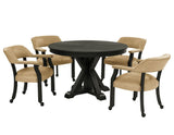 Rylie Captains Chair, Black Finish with Sand Vegan Leather by Steve Silver at Eve Furniture