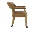 Rylie Captains Chair, Natural Finish with Camel Vegan Leather by Steve Silver at Eve Furniture
