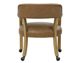 Rylie Captains Chair, Natural Finish with Camel Vegan Leather by Steve Silver at Eve Furniture