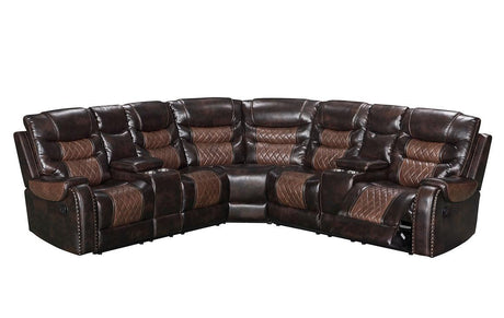 Phoenix II Brown Reclining Sectional by New Era Innovations at Eve Furniture