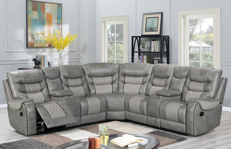 Phoenix II Grey Reclining Sectional by New Era Innovations at Eve Furniture