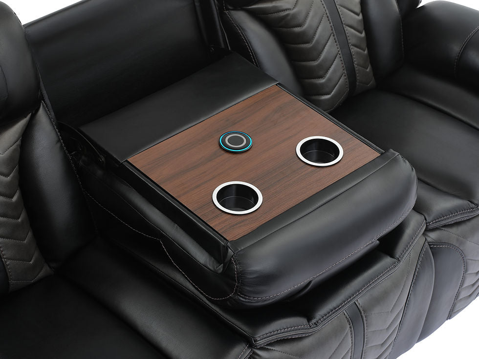 Innova Black 3-Piece Reclining Living Room Set by New Era Innovations at Eve Furniture