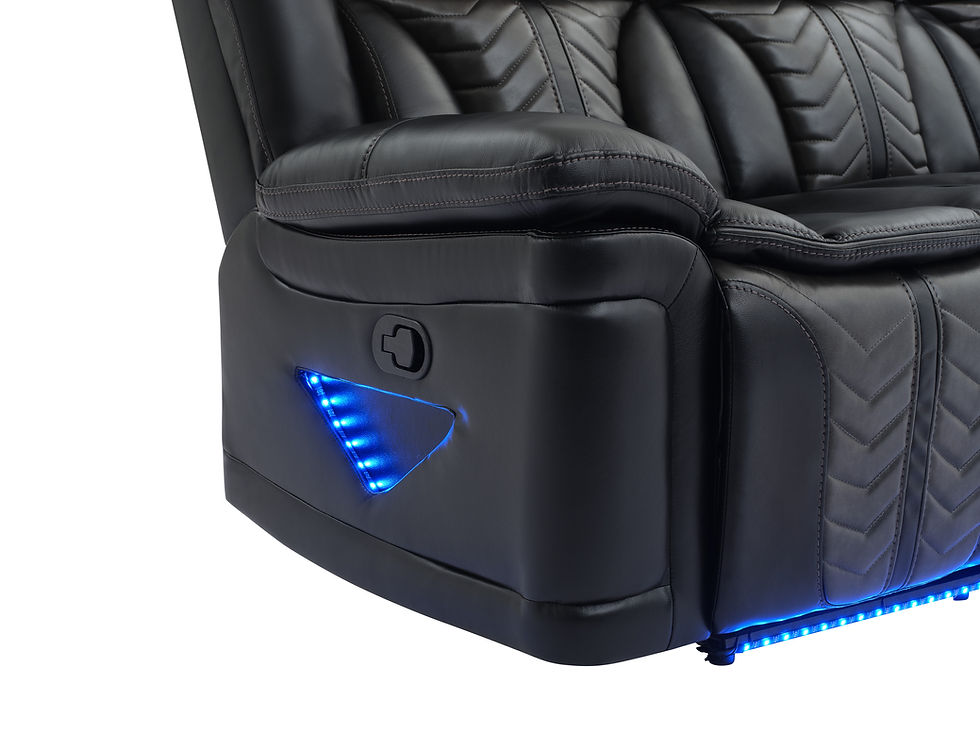 Innova Black 3-Piece Reclining Living Room Set by New Era Innovations at Eve Furniture