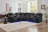 Innova Black Reclining Sectional by New Era Innovations at Eve Furniture