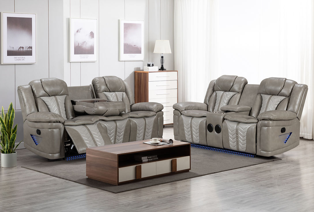 Innova Grey 3-Piece Reclining Living Room Set by New Era Innovations at Eve Furniture