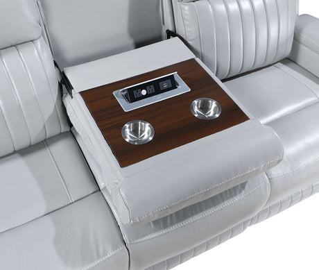 Ethan Light Grey 3-Piece Reclining Living Room Set by New Era Innovations at Eve Furniture