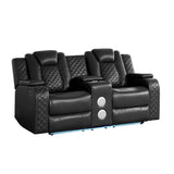 Eclipse Black Air Leather 3-Piece Power Reclining Living Room Set by New Era Innovations at Eve Furniture