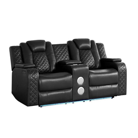 Eclipse Black Air Leather 3-Piece Power Reclining Living Room Set by New Era Innovations at Eve Furniture