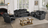 Eclipse Black Air Leather 3-Piece Power Reclining Living Room Set by New Era Innovations at Eve Furniture