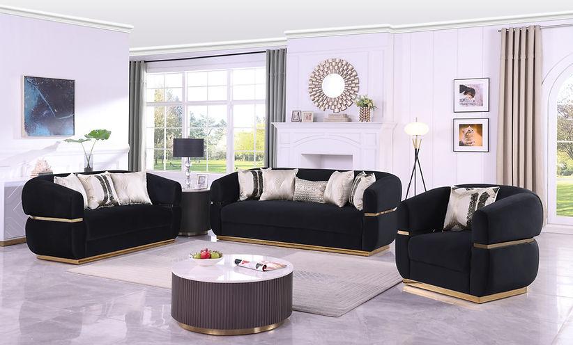 Carmela Black Living Room Set by New Era Innovations at Eve Furniture