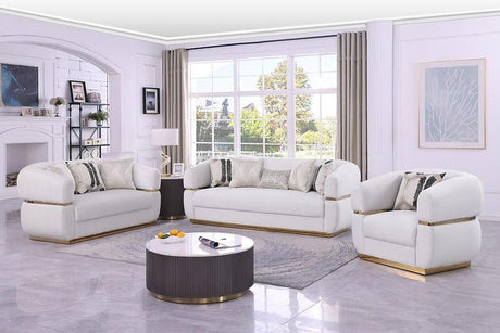 Carmela Cream Living Room Set by New Era Innovations at Eve Furniture