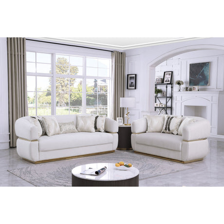 Carmela Cream Living Room Set by New Era Innovations at Eve Furniture