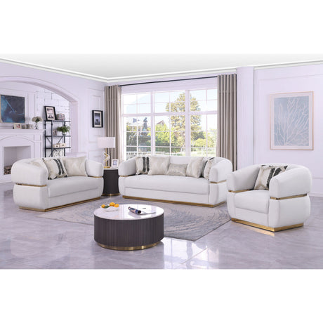 Carmela Cream Living Room Set by New Era Innovations at Eve Furniture