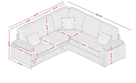 Neeha Grey 3-Piece Sectional by New Era Innovations at Eve Furniture