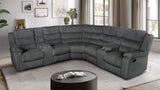 Calantha Grey Manual Reclining Sectional by New Era Innovations at Eve Furniture