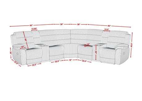 Calantha Grey Manual Reclining Sectional by New Era Innovations at Eve Furniture