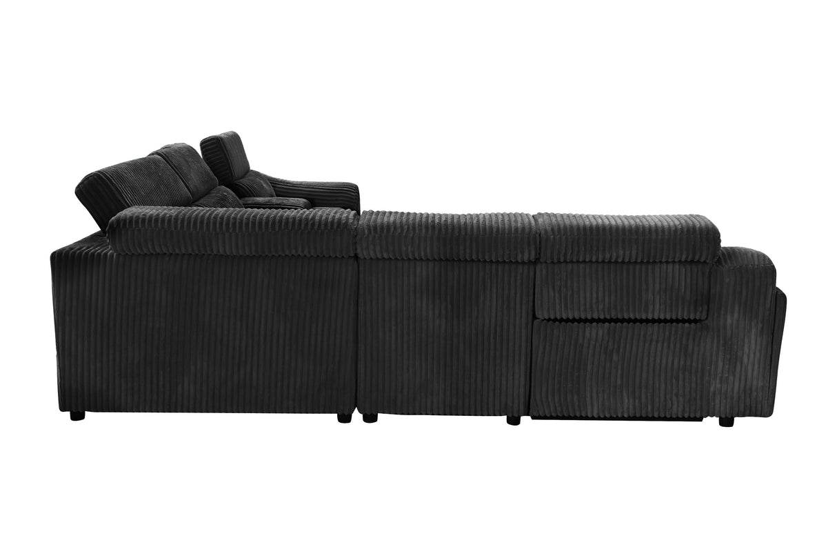 Yash Black 6-Piece Power Reclining Sectional