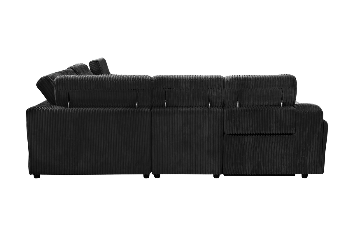Yash Black 6-Piece Power Reclining Sectional