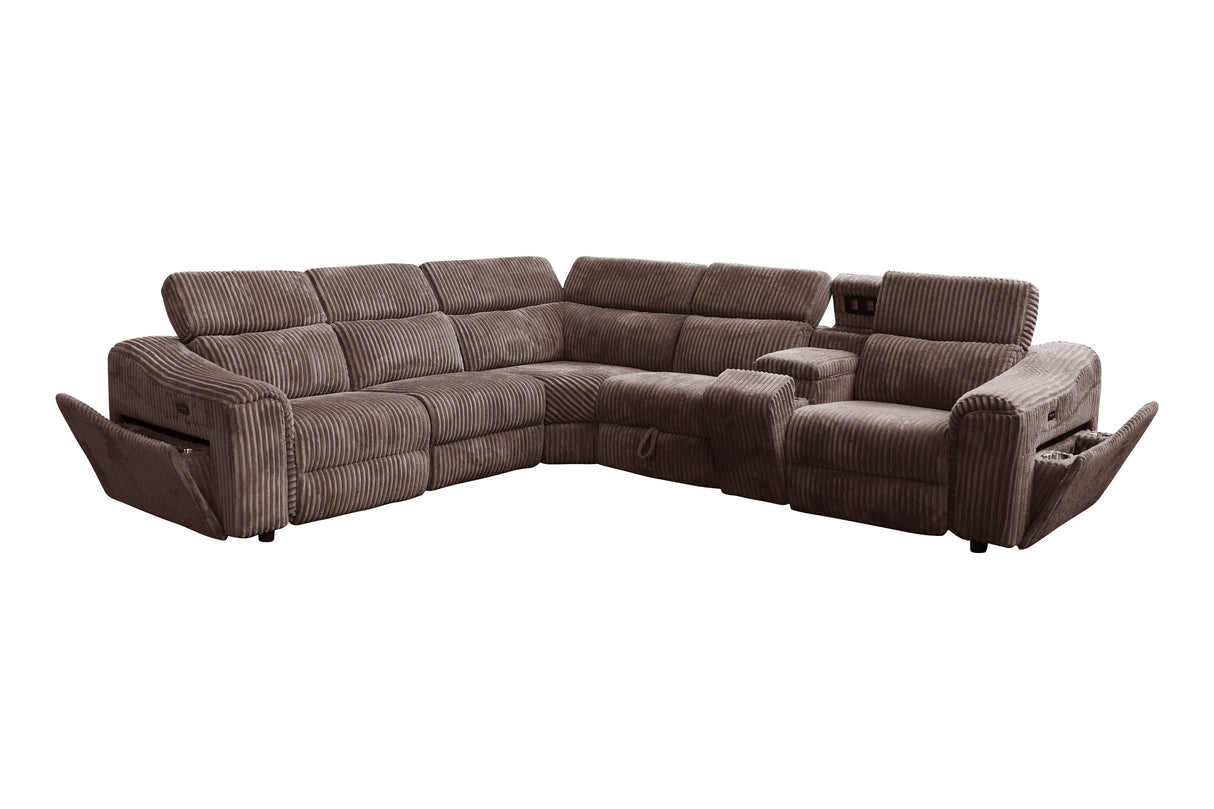 Yash Brown 6-Piece Power Reclining Sectional