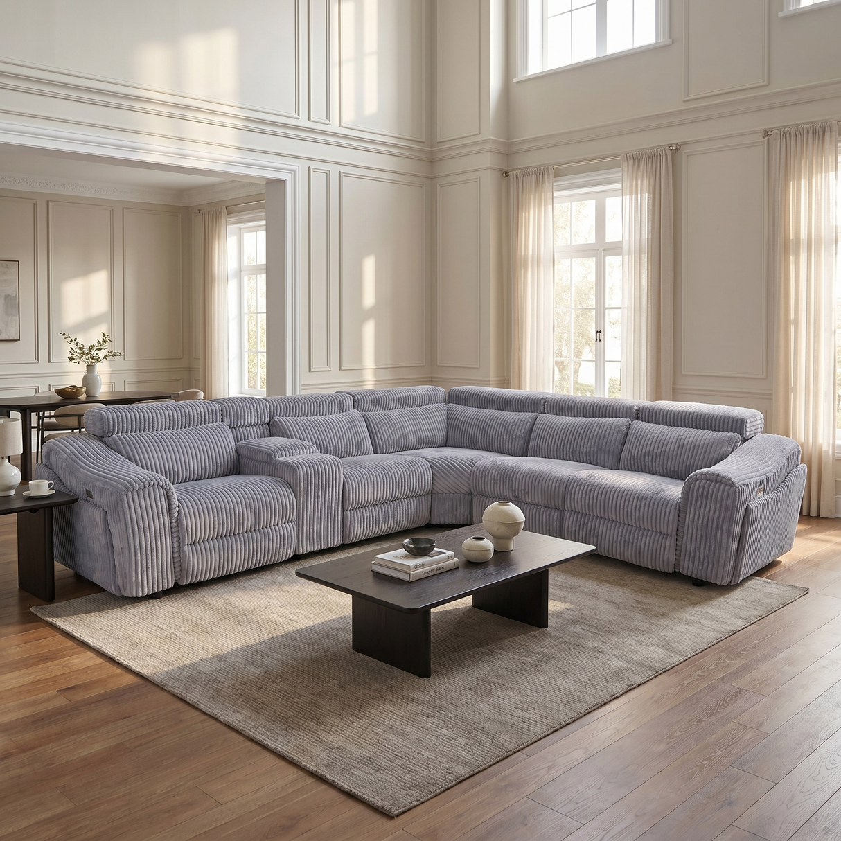 Yash Grey 6-Piece Power Reclining Sectional
