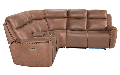 Romi Brown Power Reclining Sectional by New Era Innovations at Eve Furniture