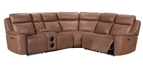 Romi Brown Power Reclining Sectional by New Era Innovations at Eve Furniture