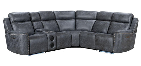 Romi Grey Power Reclining Sectional by New Era Innovations at Eve Furniture